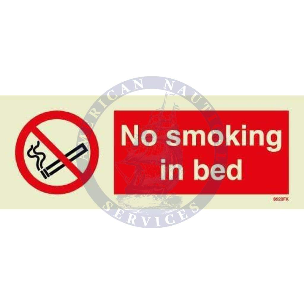 Marine Departmental Sign: No Smoking in Bed