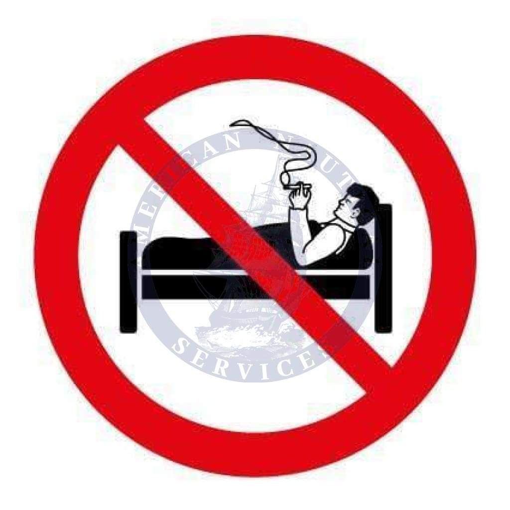 Marine Departmental Sign: No Smoking in Bed Symbol