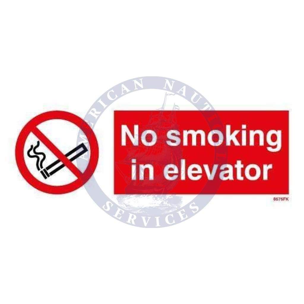 Marine Departmental Sign: No Smoking in Elevator