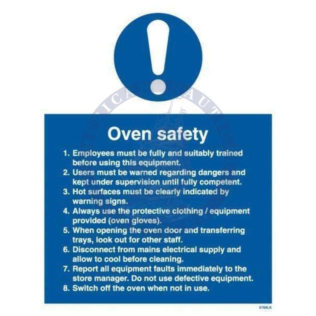 Marine Departmental Sign: Oven Safety
