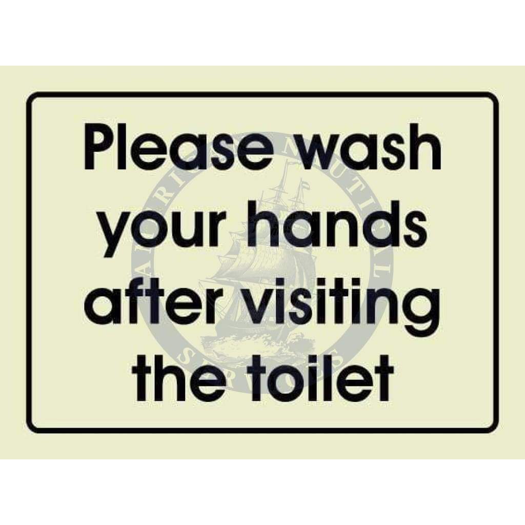 Marine Departmental Sign: Please Wash Your Hands After Visiting the Toilet
