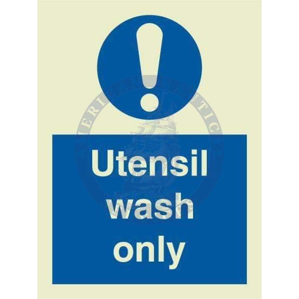 Marine Departmental Sign: Utensil Wash Only