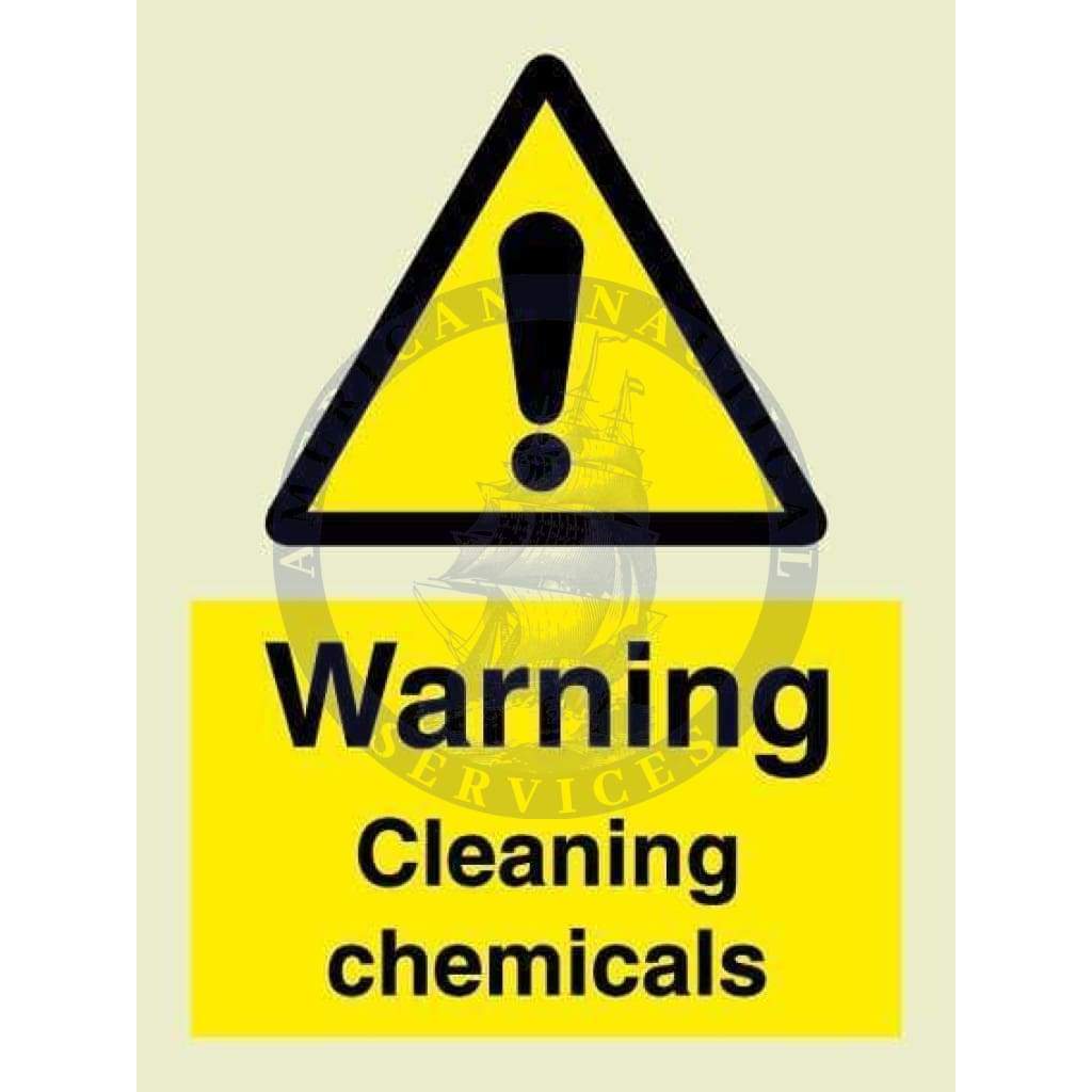 Marine Departmental Sign: Warning Cleaning Chemicals