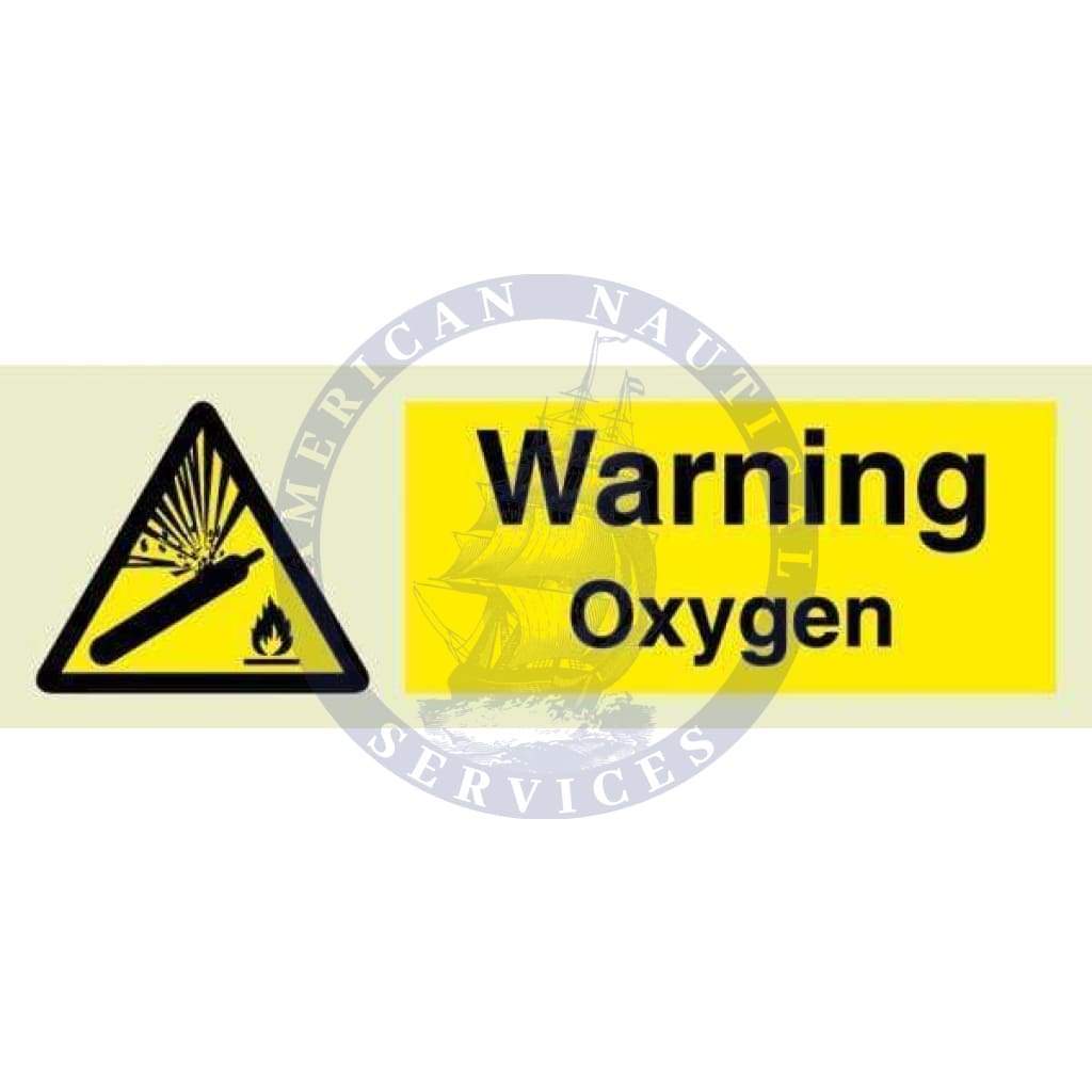 Marine Departmental Sign: Warning Oxygen