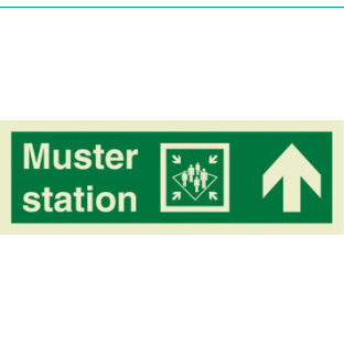 Marine Direction Sign: Assembly Station Arrow Up (2019)