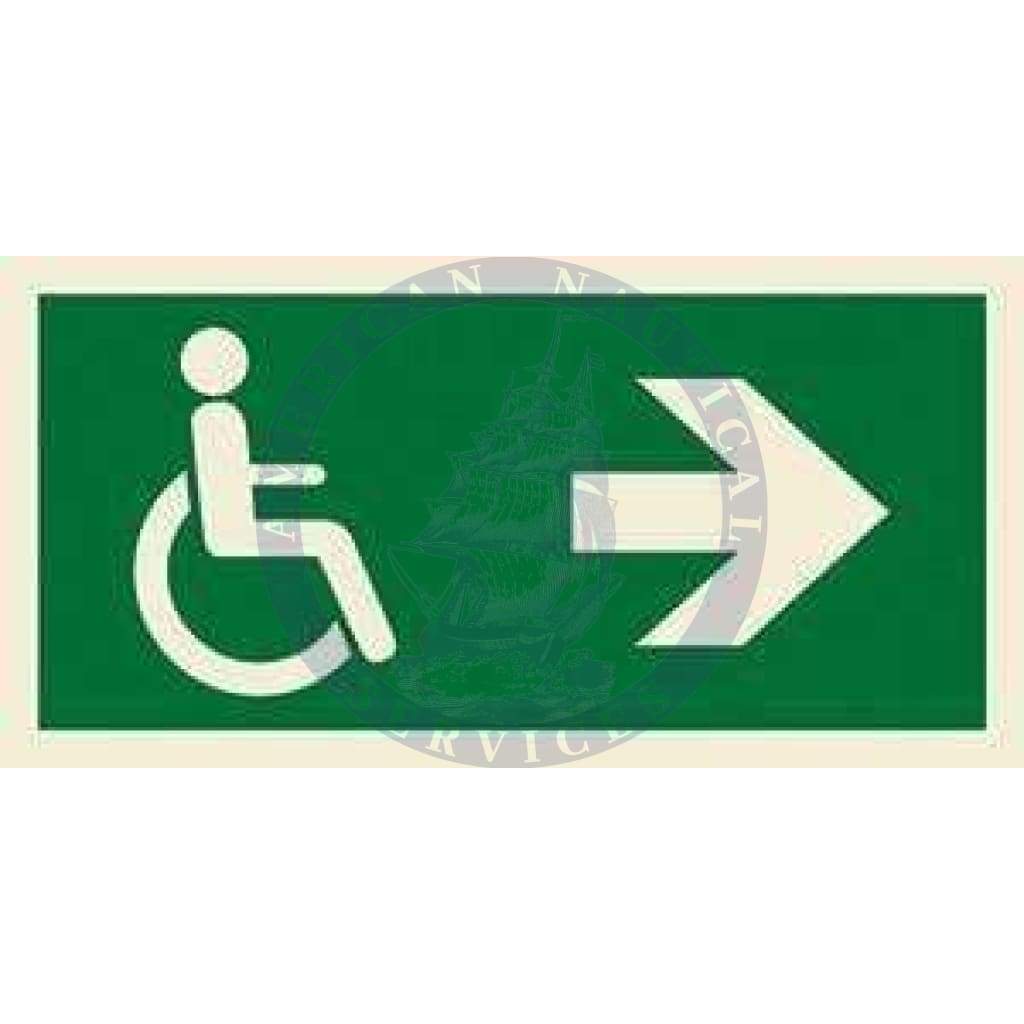 Marine Direction Sign: Disabled symbol with arrow right