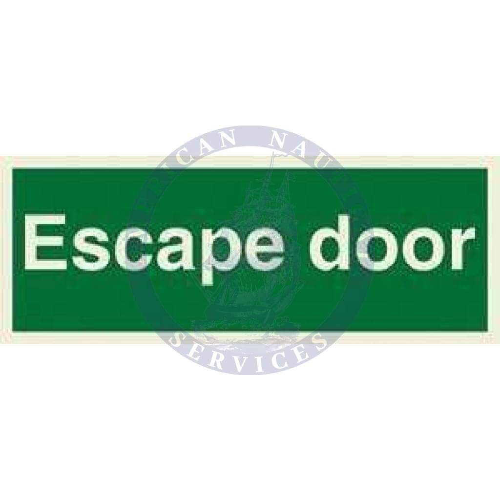 Marine Direction Sign: Escape door - Text only