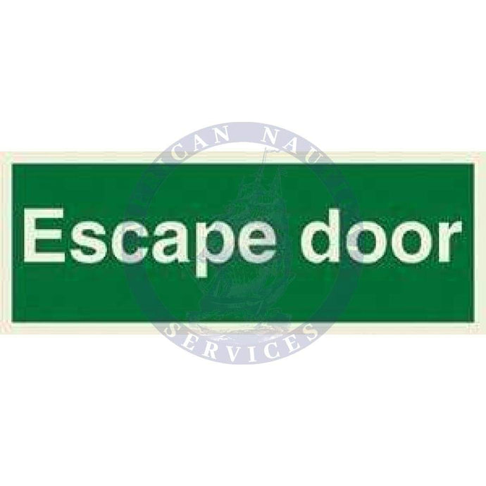 Marine Direction Sign: Escape door - Text only