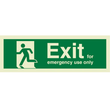Marine Direction Sign: Exit For Emergency Use Only Running Man On Left (2019)