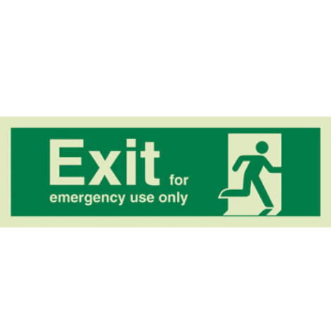 Marine Direction Sign: Exit For Emergency Use Only Running Man On Right (2019)