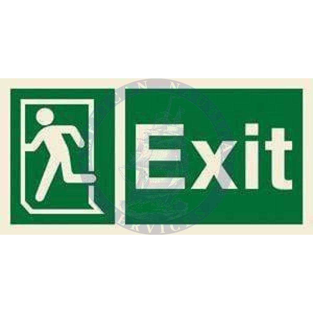 Marine Direction Sign: Exit + Running man symbol on left