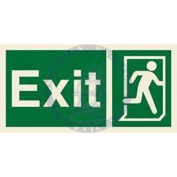 Marine Direction Sign: Exit + Running man symbol on right
