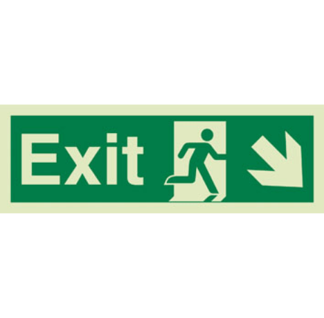 Marine Direction Sign: Exit With Running Man Arrow Down Right (2019)