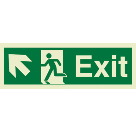 Marine Direction Sign: Exit With Running Man Arrow Up Left (2019)