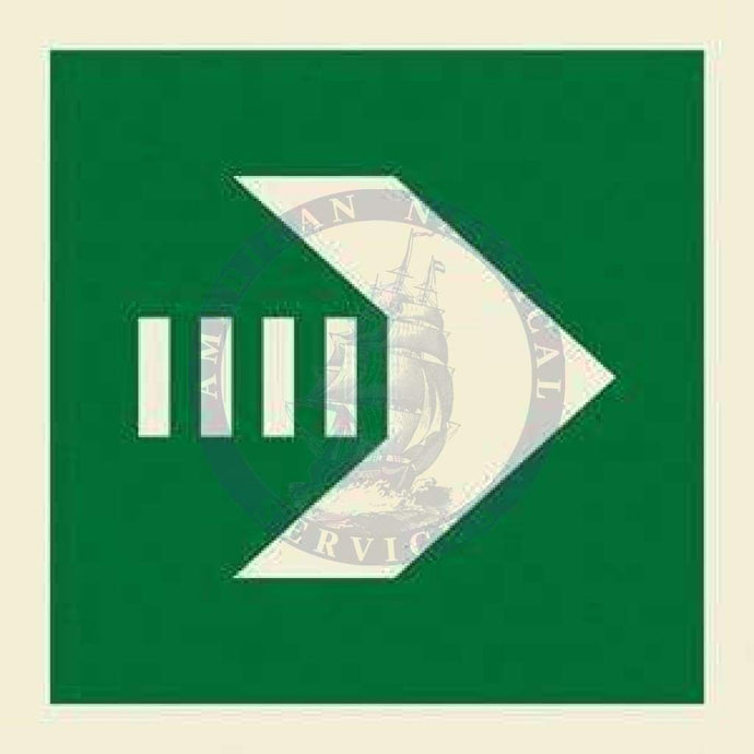 Marine Direction Sign: Horizontal/Vertical arrow - Secondary escape route