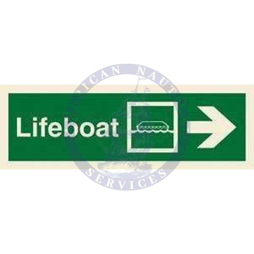 Marine Direction Sign: Lifeboat + Symbol + Arrow right