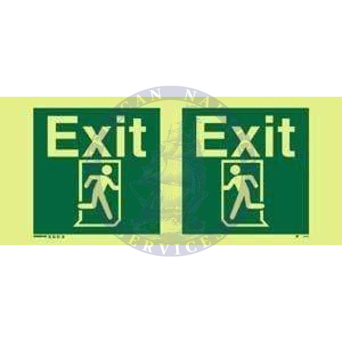 Marine Direction Sign: Panoramic with Running man symbol