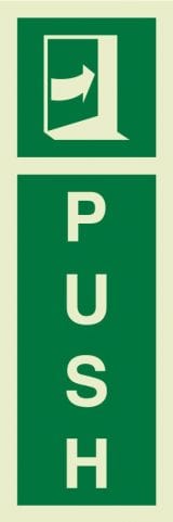 Marine Direction Sign: Push + Forward arrow