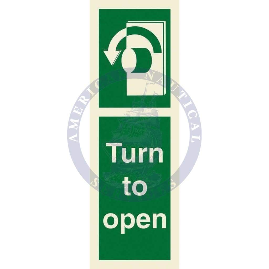 Marine Direction Sign: Turn to open (anticlockwise) - Amnautical