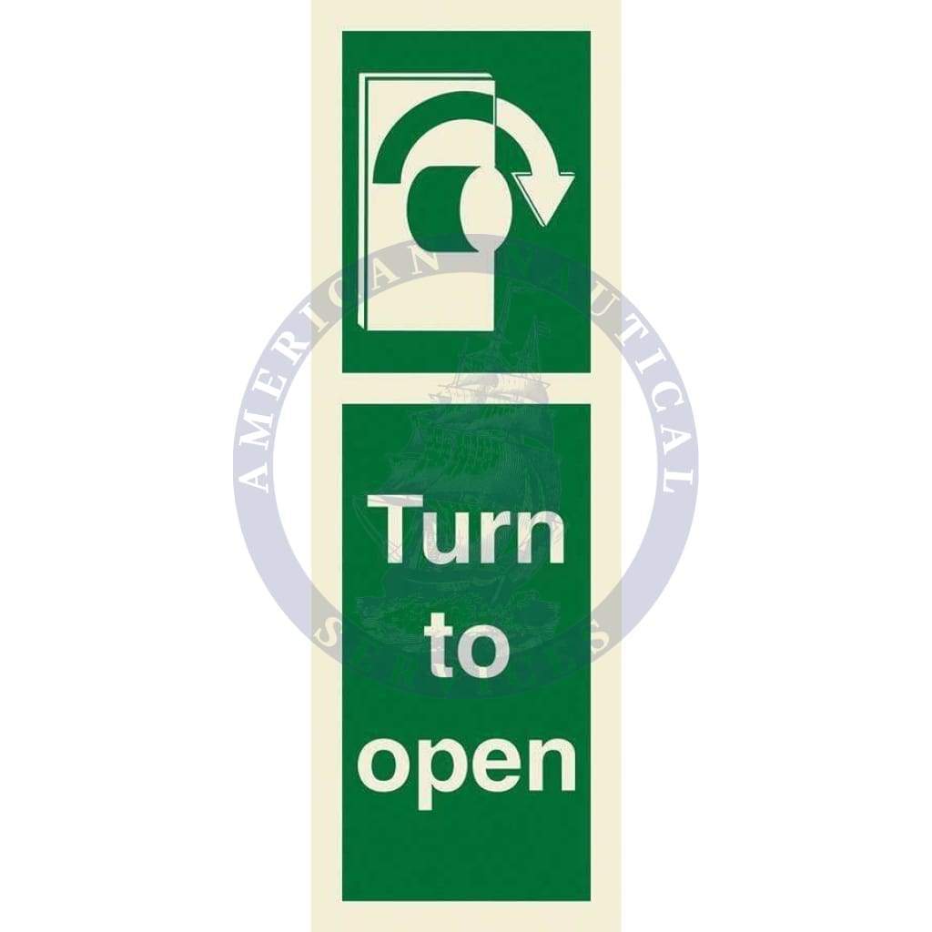 Marine Direction Sign: Turn to open (clockwise)