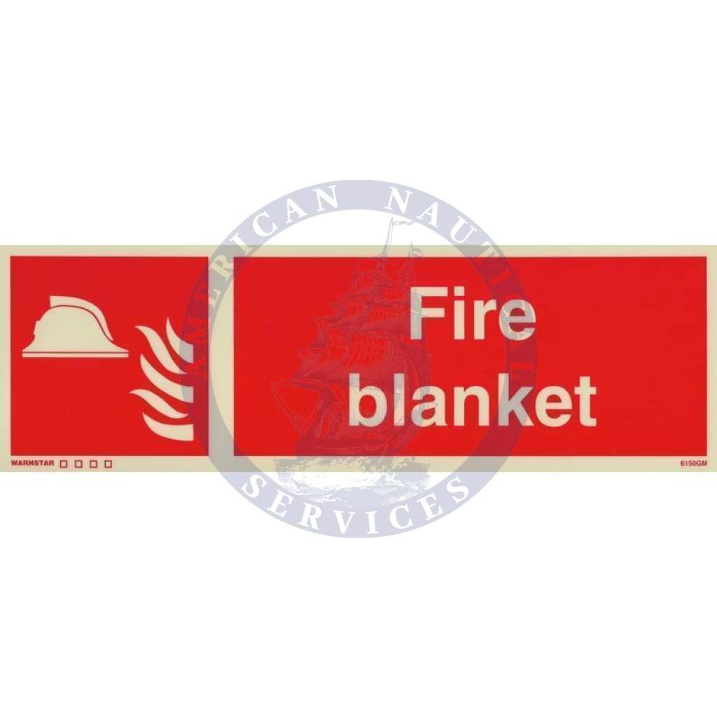 Marine Fire Equipment Sign: Fire Blanket + symbol