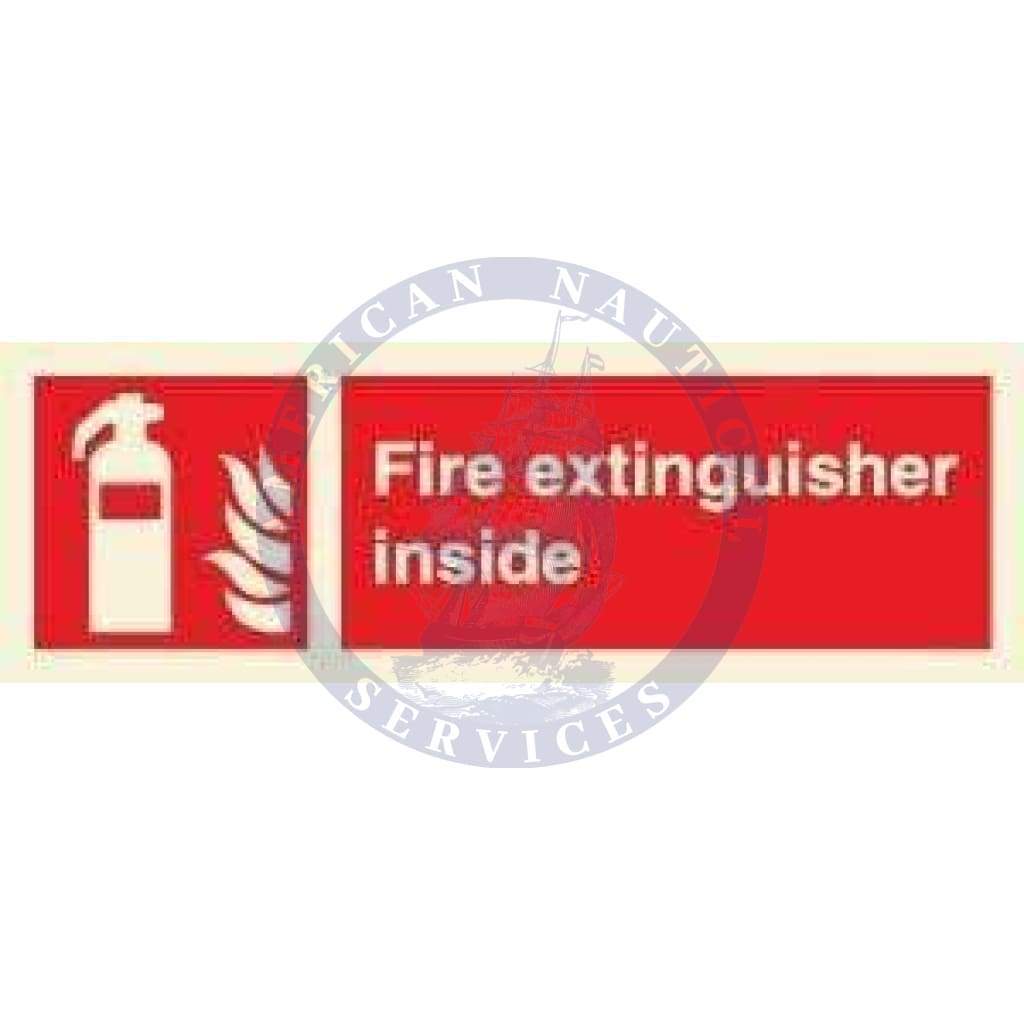 Marine Fire Equipment Sign: Fire Extinguisher Inside