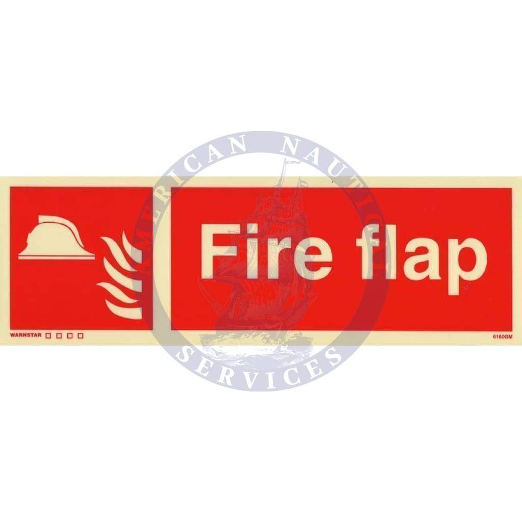 Marine Fire Equipment Sign: Fire Flap + symbol