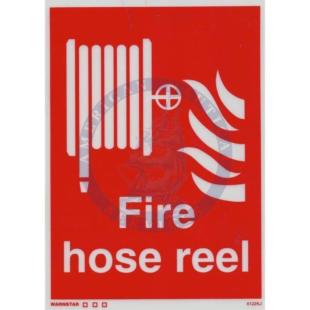 Marine Fire Equipment Sign: Fire Hose Reel + symbol