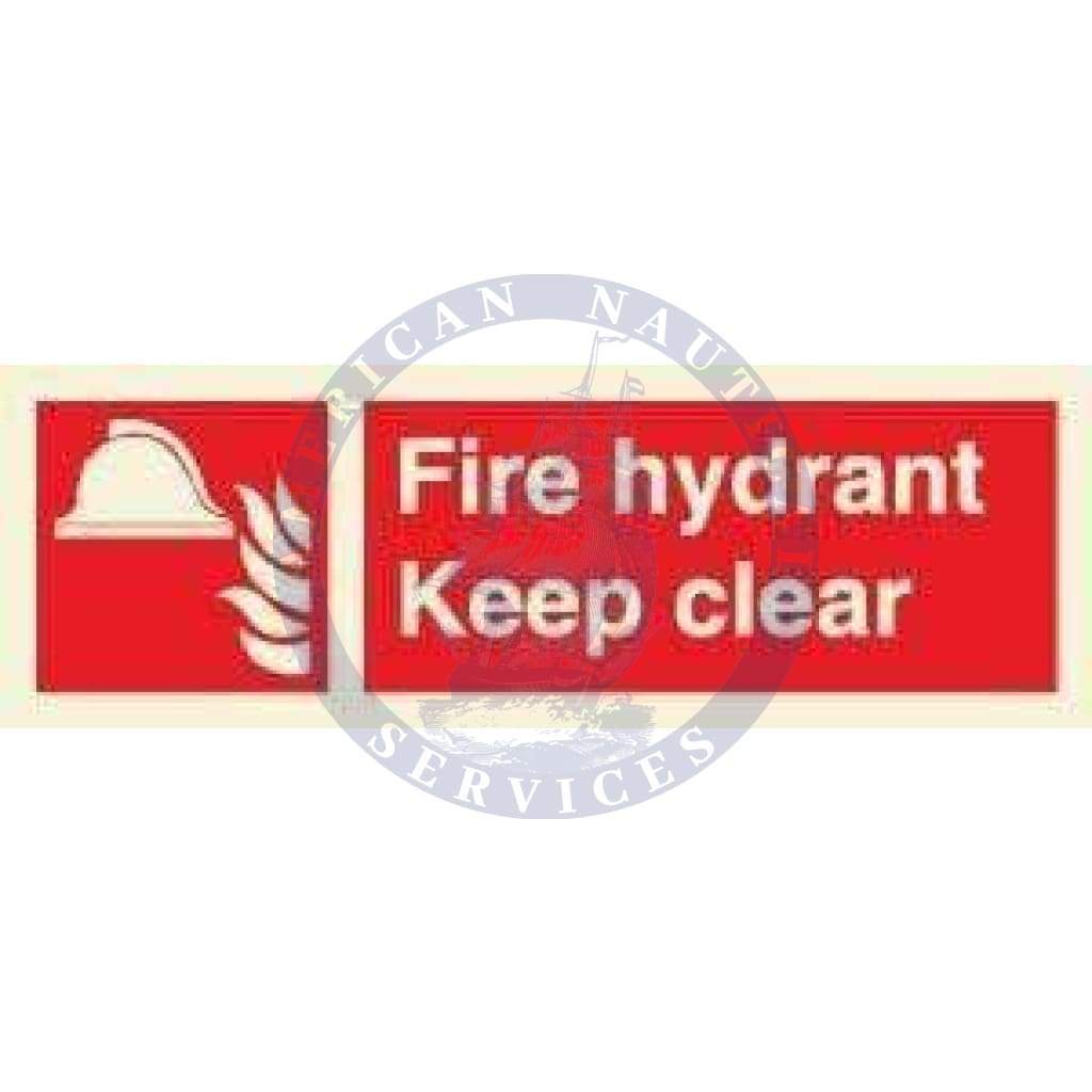 Marine Fire Equipment Sign: Fire Hydrant Keep Clear