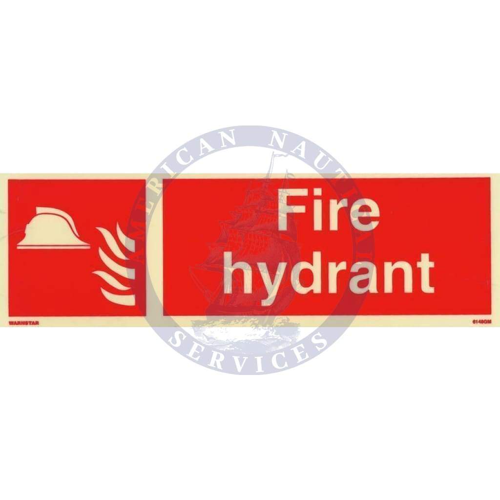 Marine Fire Equipment Sign: Fire Hydrant + symbol