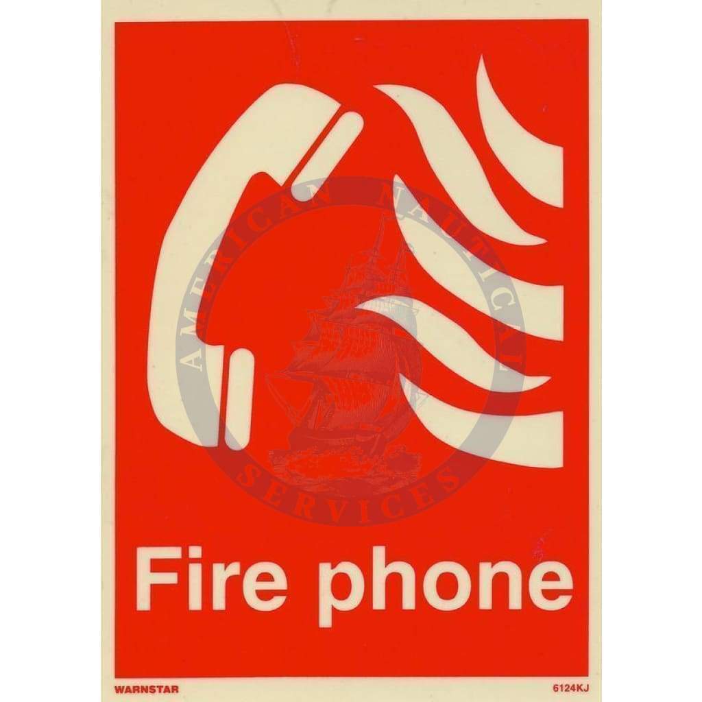 Marine Fire Equipment Sign: Fire Phone + symbol