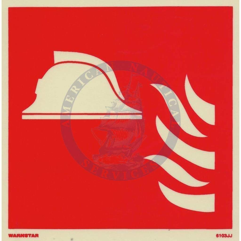 Marine Fire Equipment Sign: Fire Point Symbol