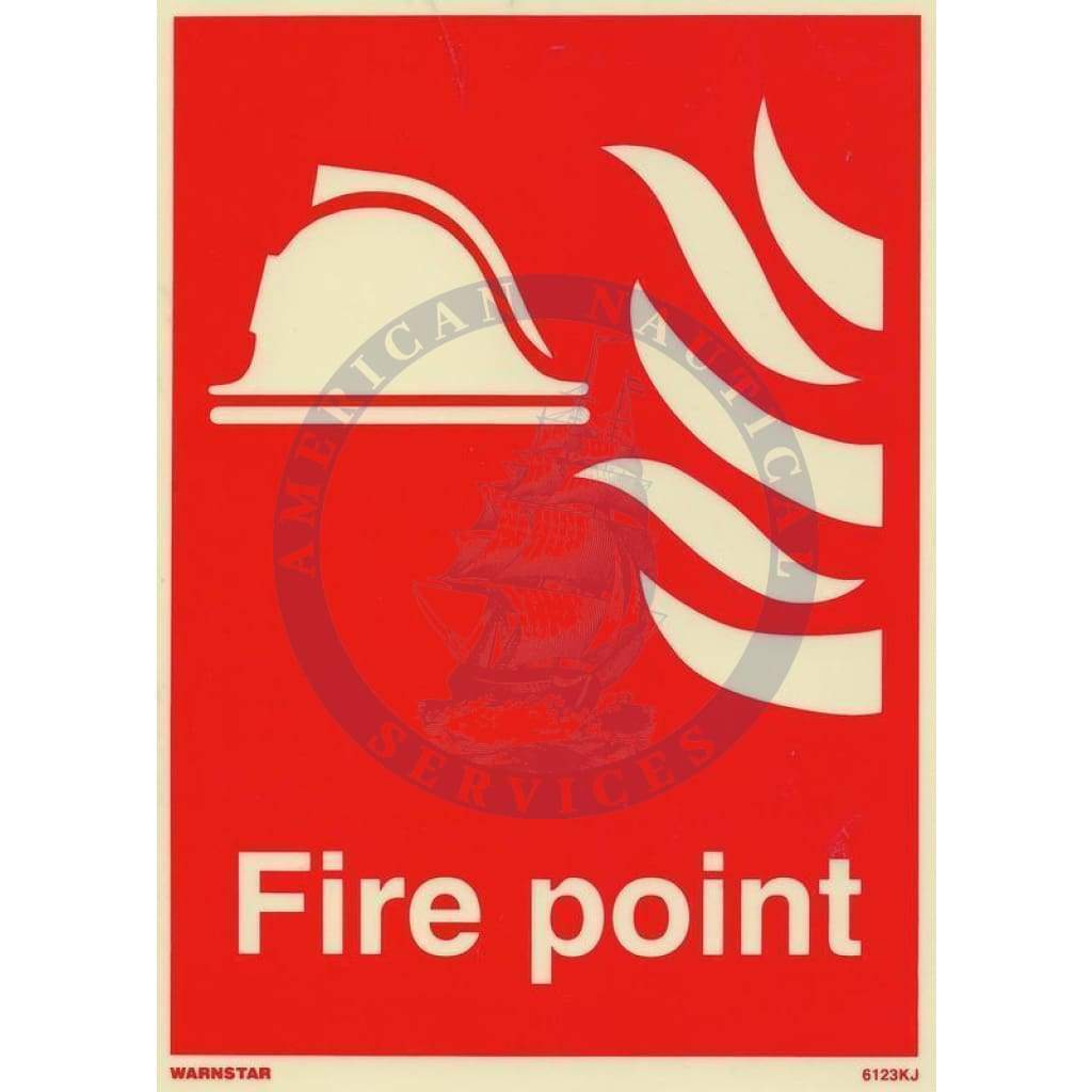 Marine Fire Equipment Sign: Fire Point + symbol