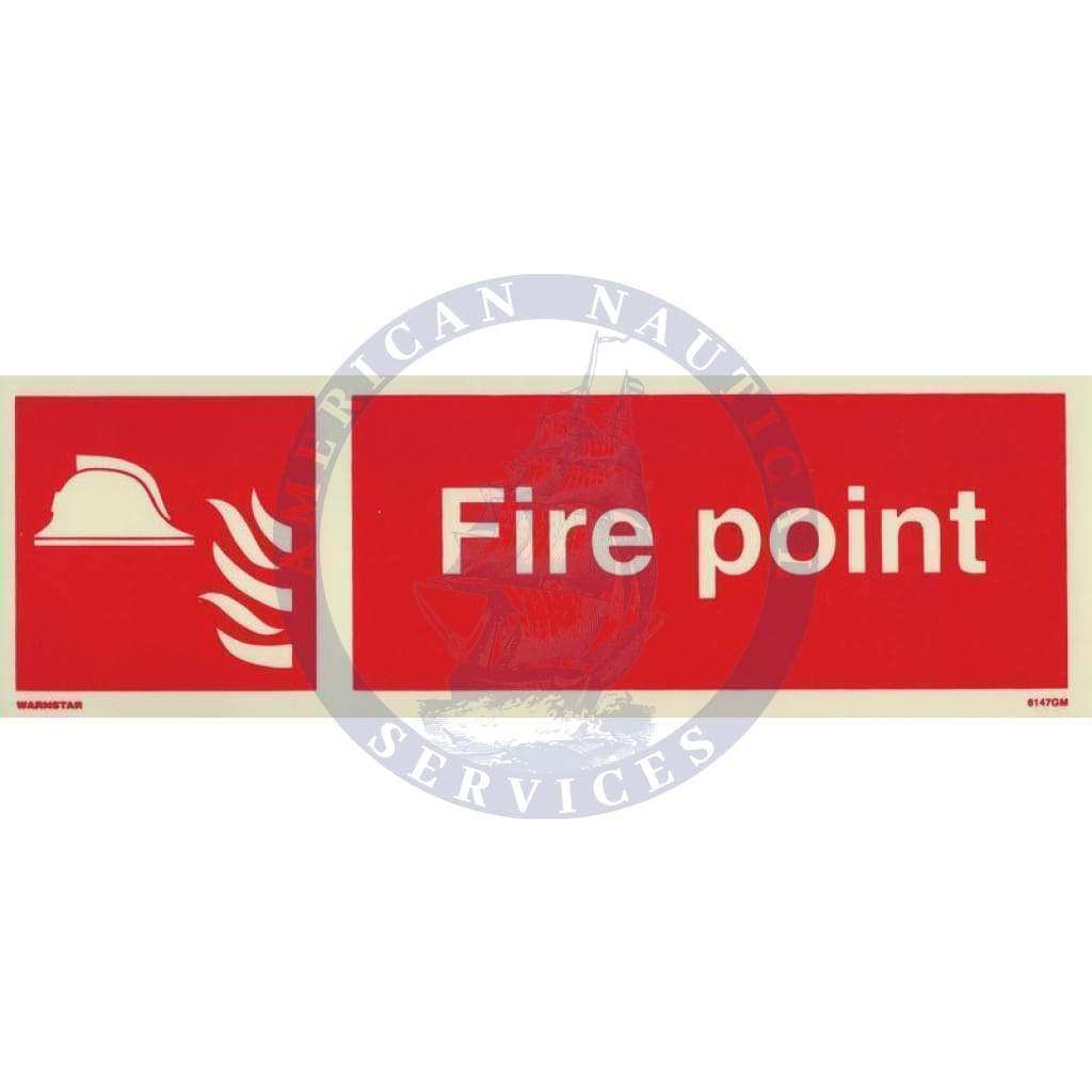 Marine Fire Equipment Sign: Fire Point + symbol