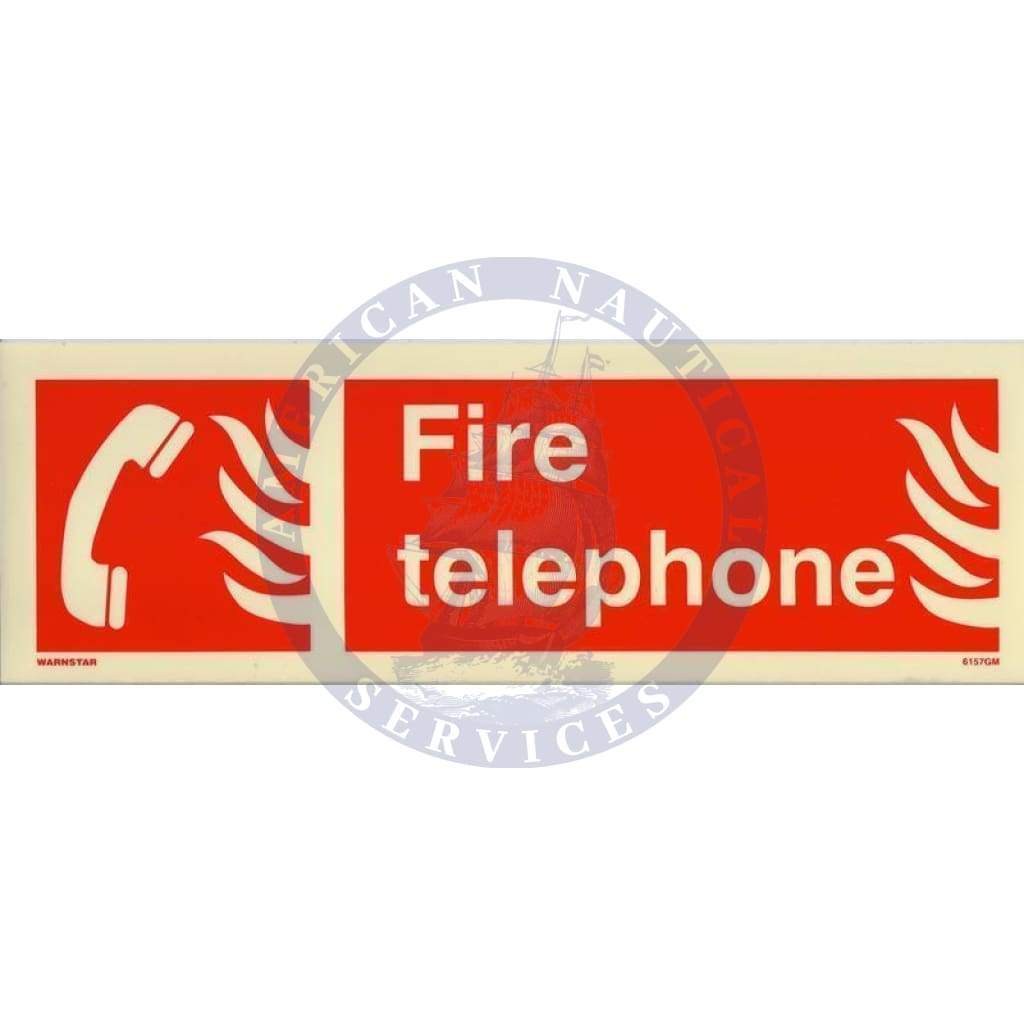 Marine Fire Equipment Sign: Fire Telephone + symbol