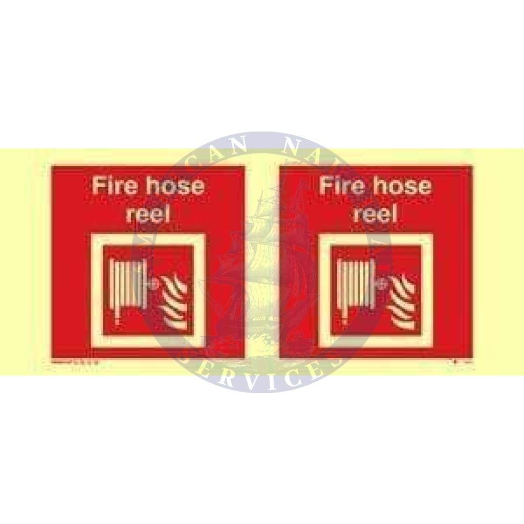 Marine Fire Equipment Sign: Panoramic Fire Hose Reel