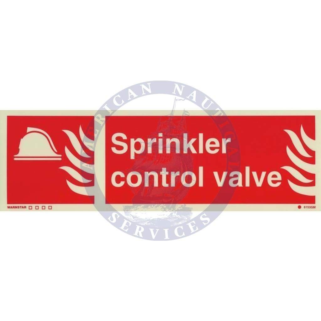 Marine Fire Equipment Sign: Sprinkler Control Valve + symbol