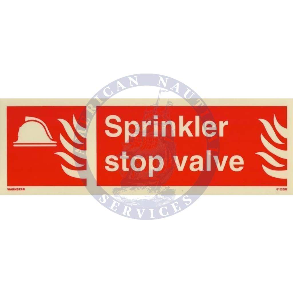 Marine Fire Equipment Sign: Sprinkler stop valve + symbol