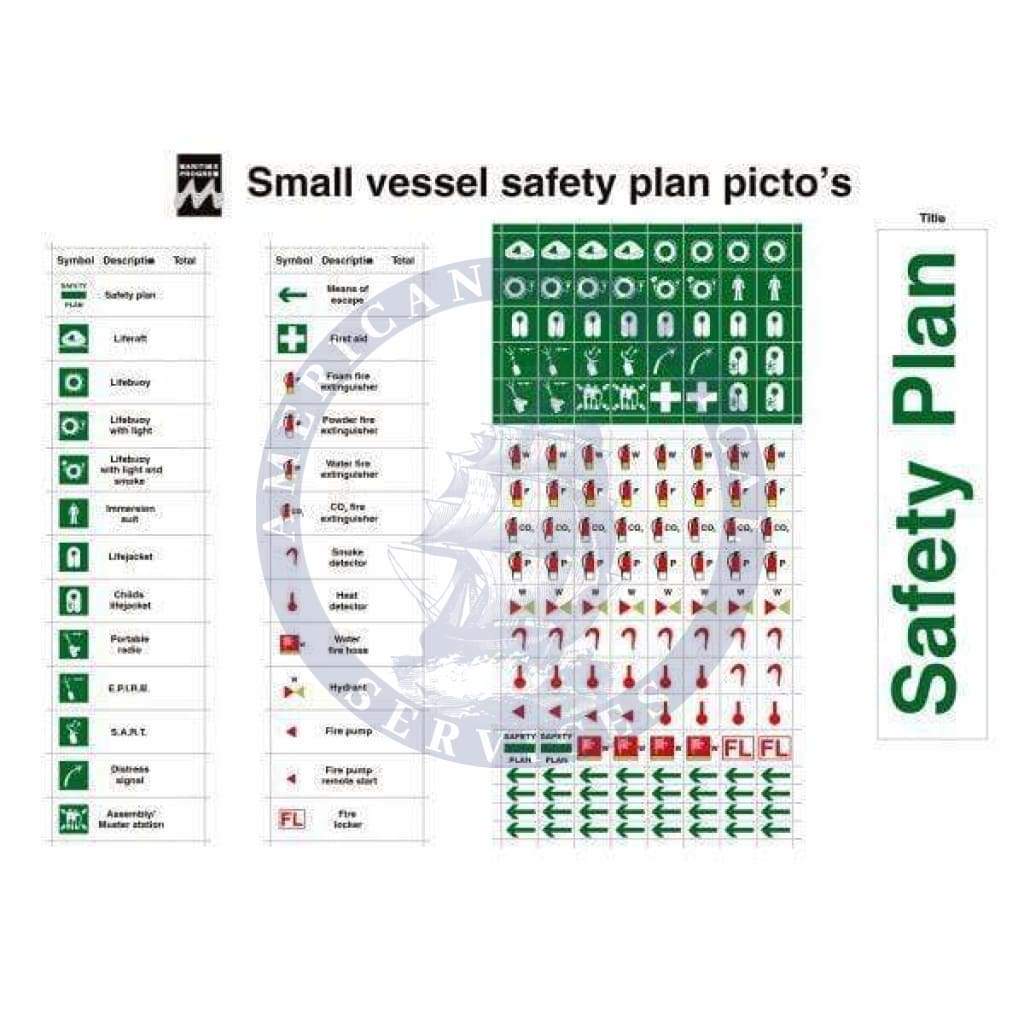 Marine Fire Plan Holders: Small vessel safety plan pictos