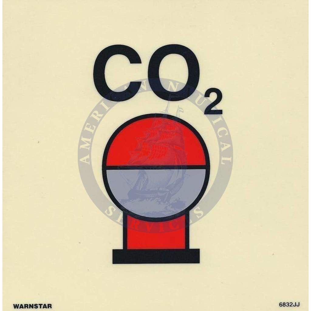 Marine Fire Sign, IMO Fire Control Symbol: CO2 Bottles In Protected Area