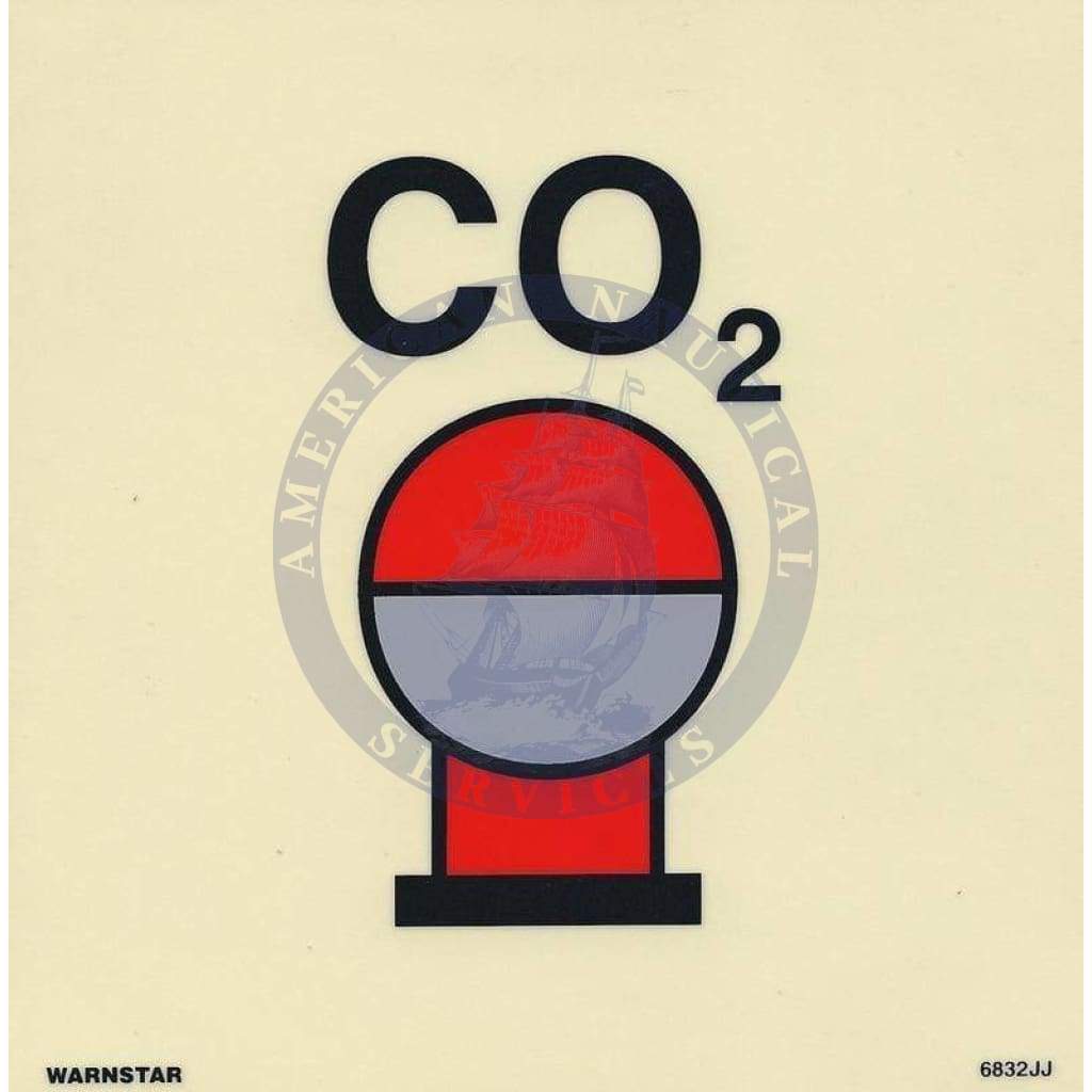 Marine Fire Sign, IMO Fire Control Symbol: CO2 Bottles In Protected Area