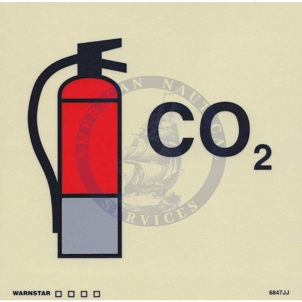 Marine Fire Sign, IMO Fire Control Symbol: CO2 Fire Extinguisher