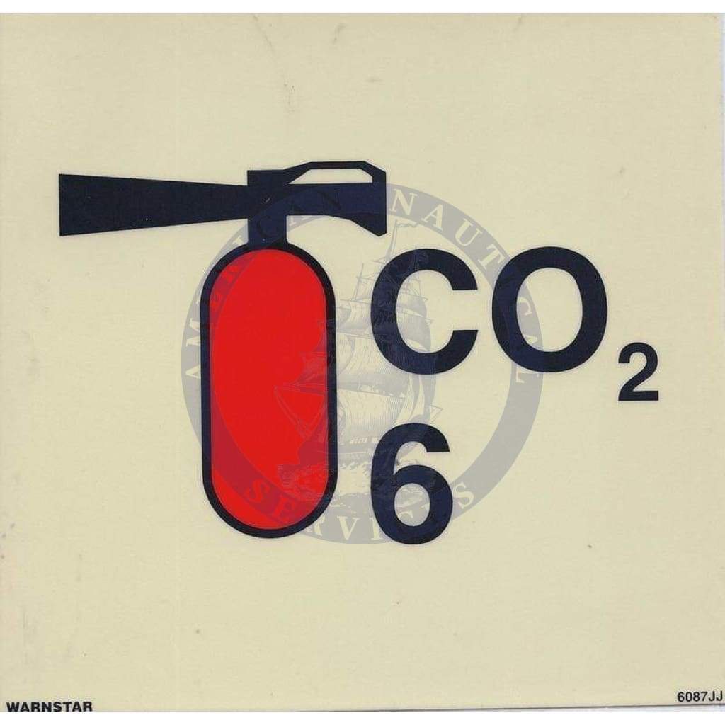 Marine Fire Sign, IMO Fire Control Symbol: CO2 Fire Extinguisher (6)