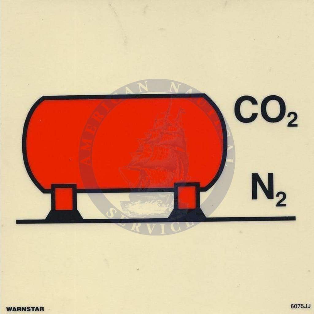 Marine Fire Sign, IMO Fire Control Symbol: CO2/Nitrogen Bulk Installation