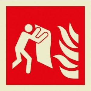 Marine Fire Sign, IMO Fire Control Symbol: Fire Blanket