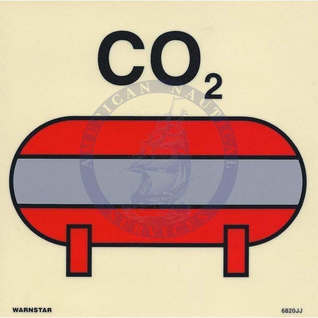 Marine Fire Sign, IMO Fire Control Symbol: Fixed CO2 Fire Extinguishing Installation