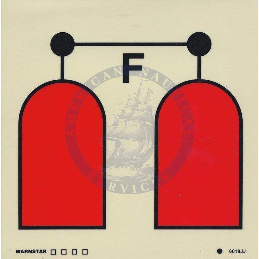 Marine Fire Sign, IMO Fire Control Symbol: Foam Release Station