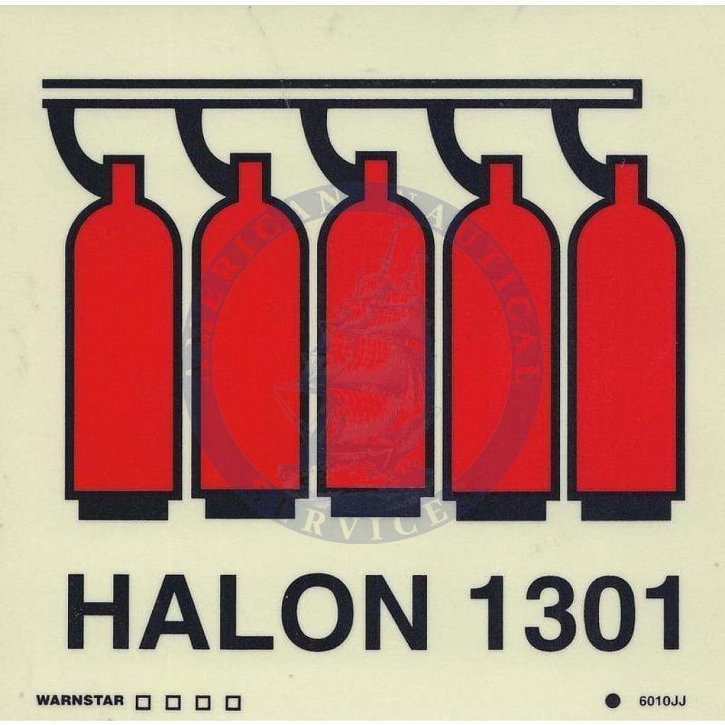 Marine Fire Sign, IMO Fire Control Symbol: Halon 1301 Battery