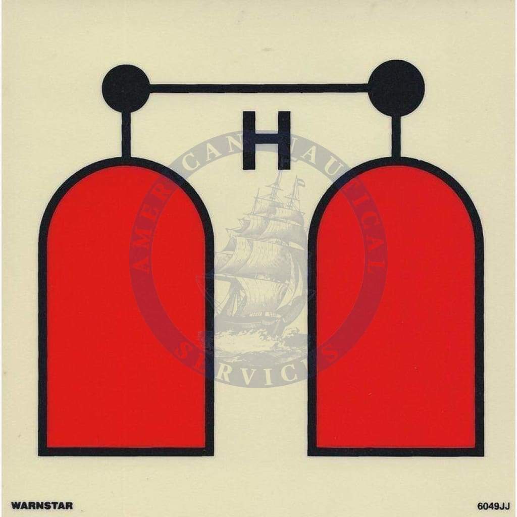 Marine Fire Sign, IMO Fire Control Symbol: Halon Release Station