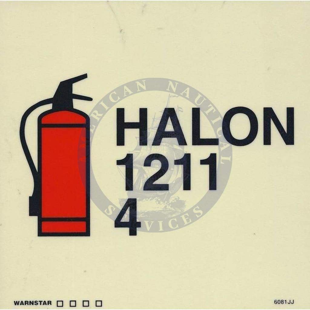 Marine Fire Sign, IMO Fire Control Symbol: Halon1211 Fire Extinguisher (4)